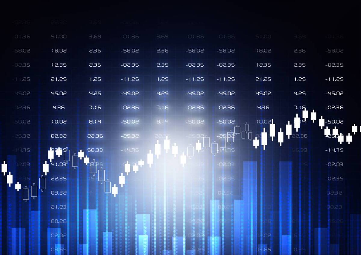 Financial candlestick chart glowing, hinting at market analysis or economic trends