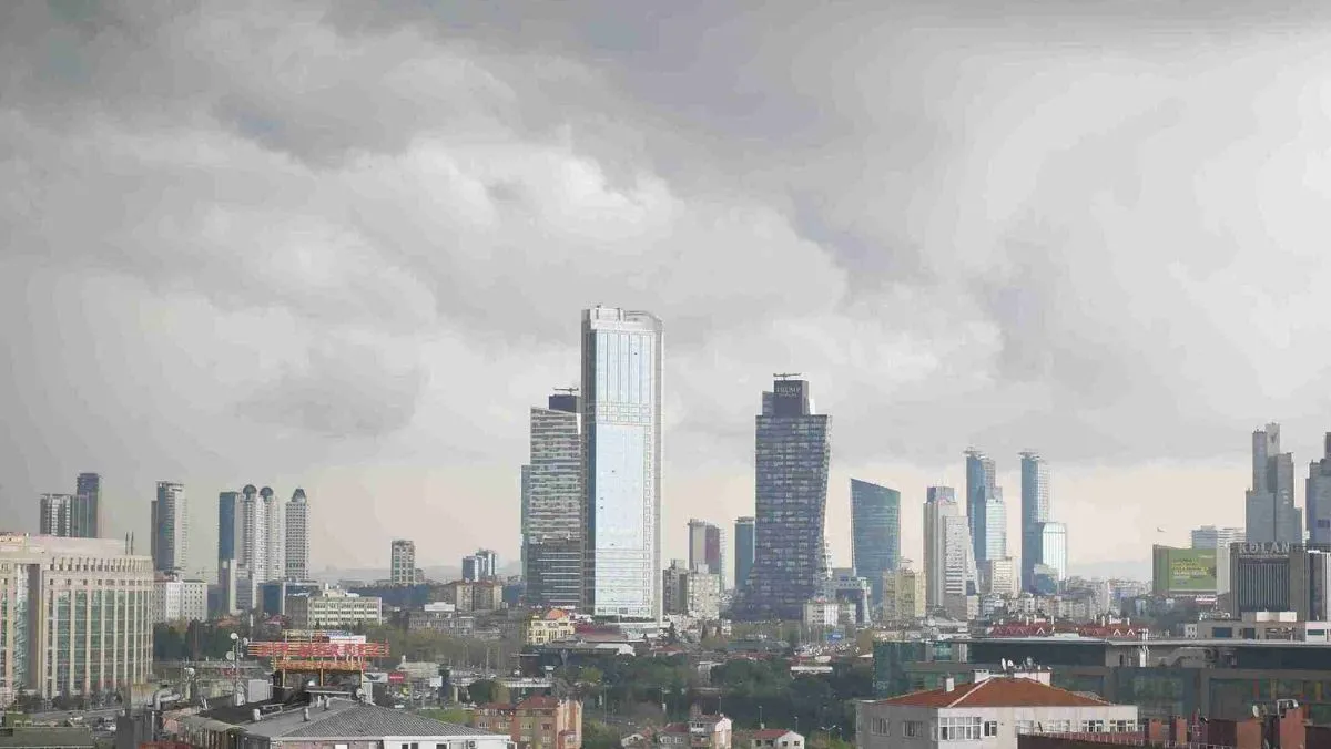 A panoramic view of a city with high buildings in Istanbul