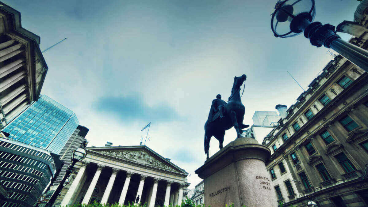 Bank England Royal Exchange Wellington Statue