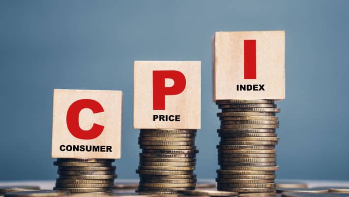 The term Consumer Price Index displayed on a coin surface