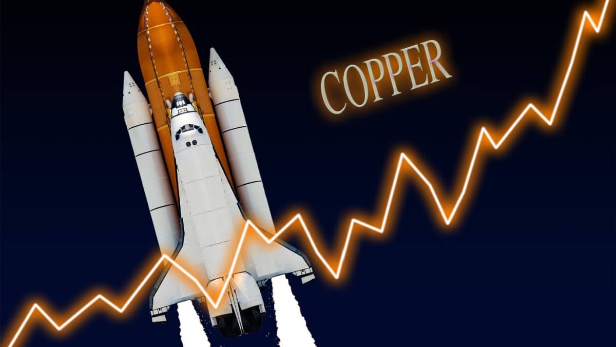 Copper rising chart stock market commodity graph