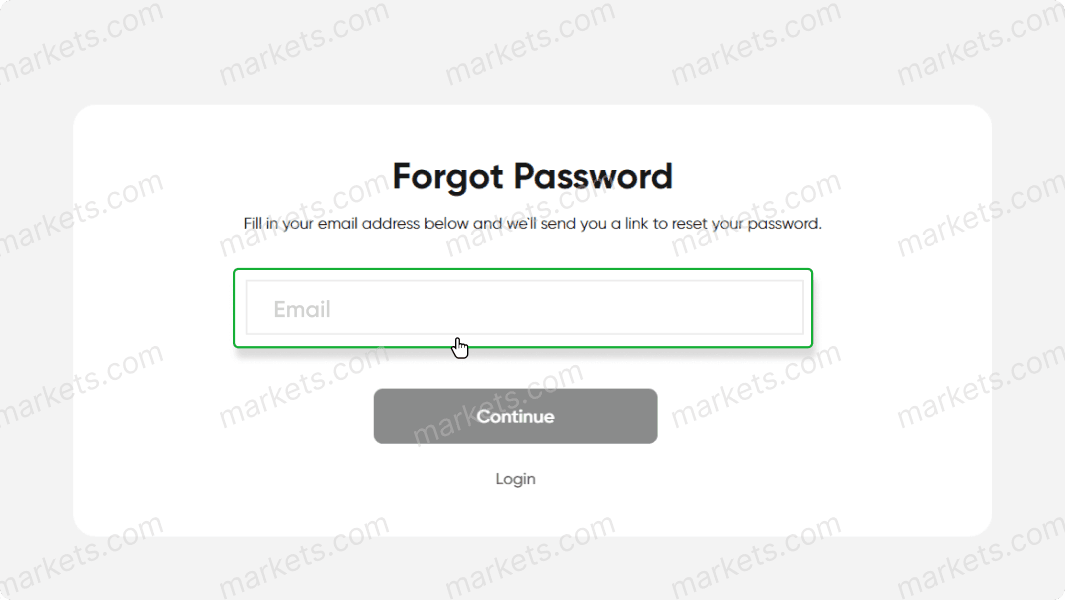 Enter email to forget your password