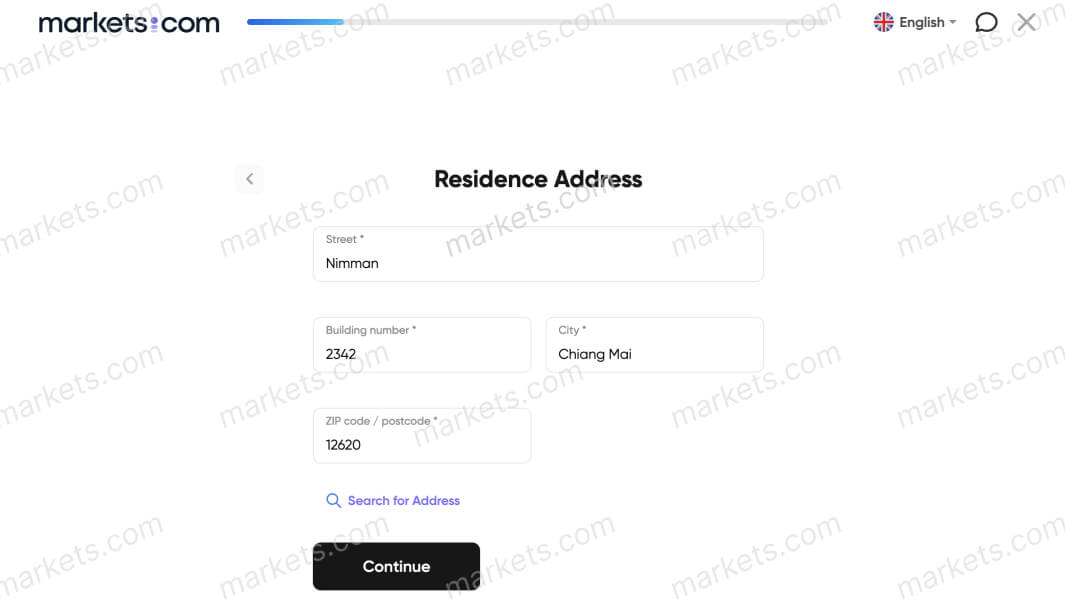 Field requires the user's country of residence. 