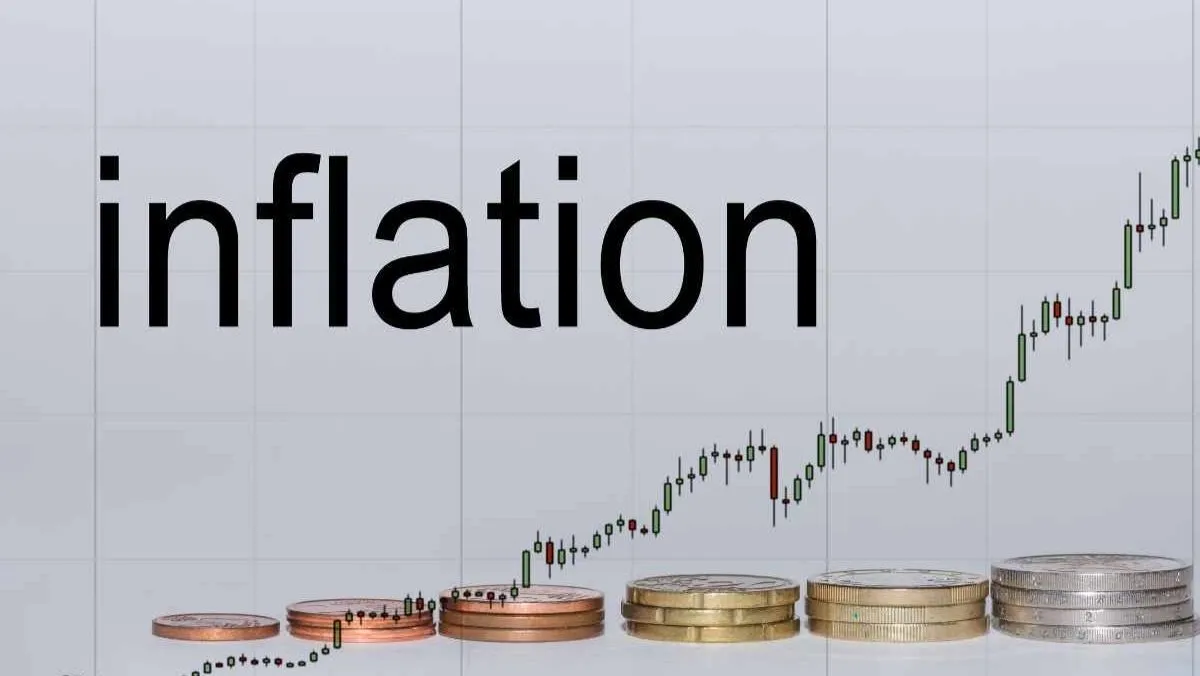 INFLATION, candlestick patterns, and coins stack in a row increasing