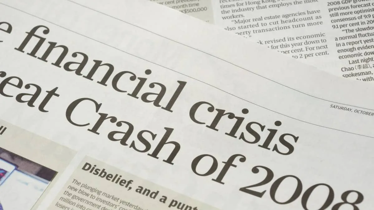 Newspaper headlines - financial crisis on 2008