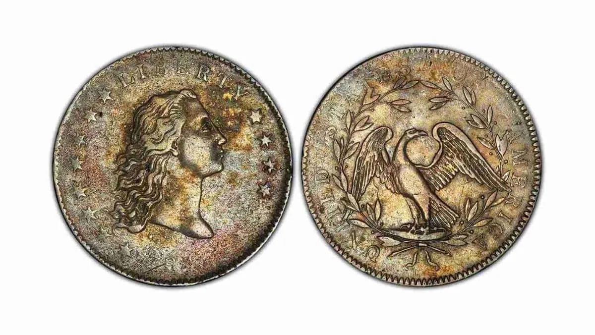 Obverse and reverse view of the 1794 Flowing Hair Dollar