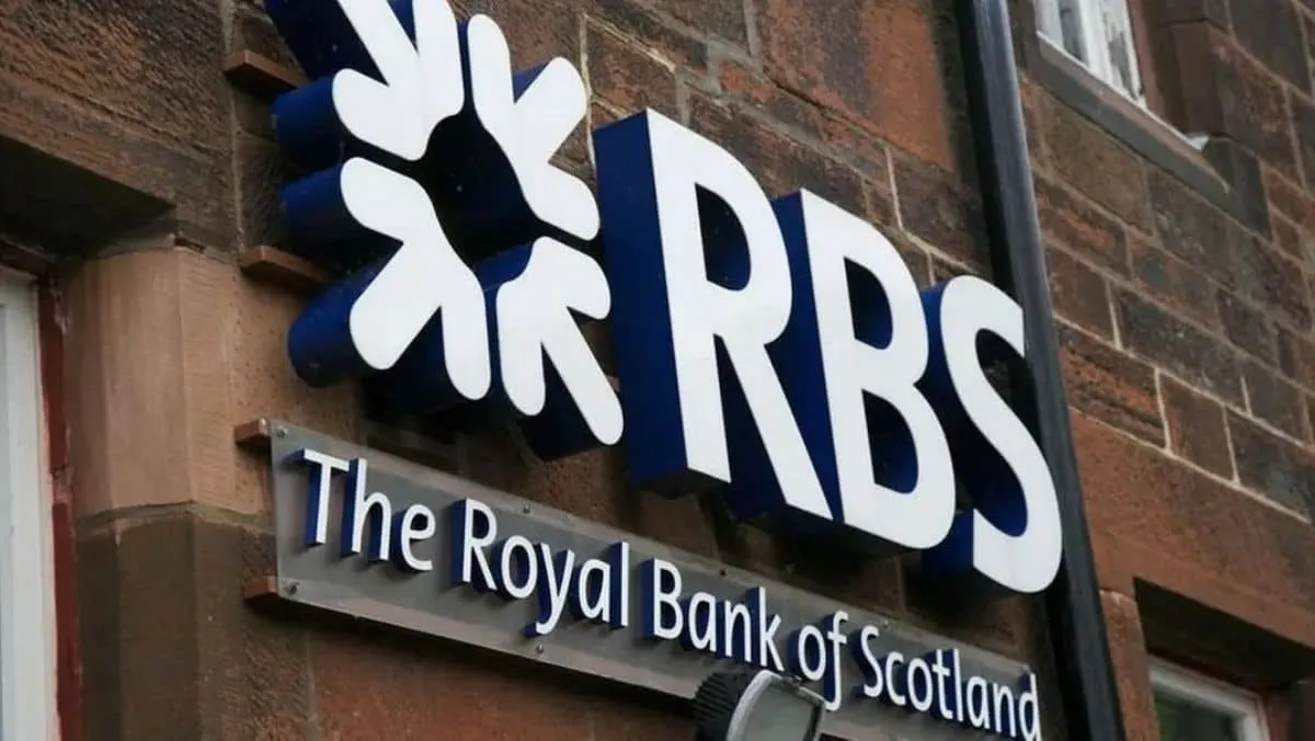 RBS logo mounted on wall surface