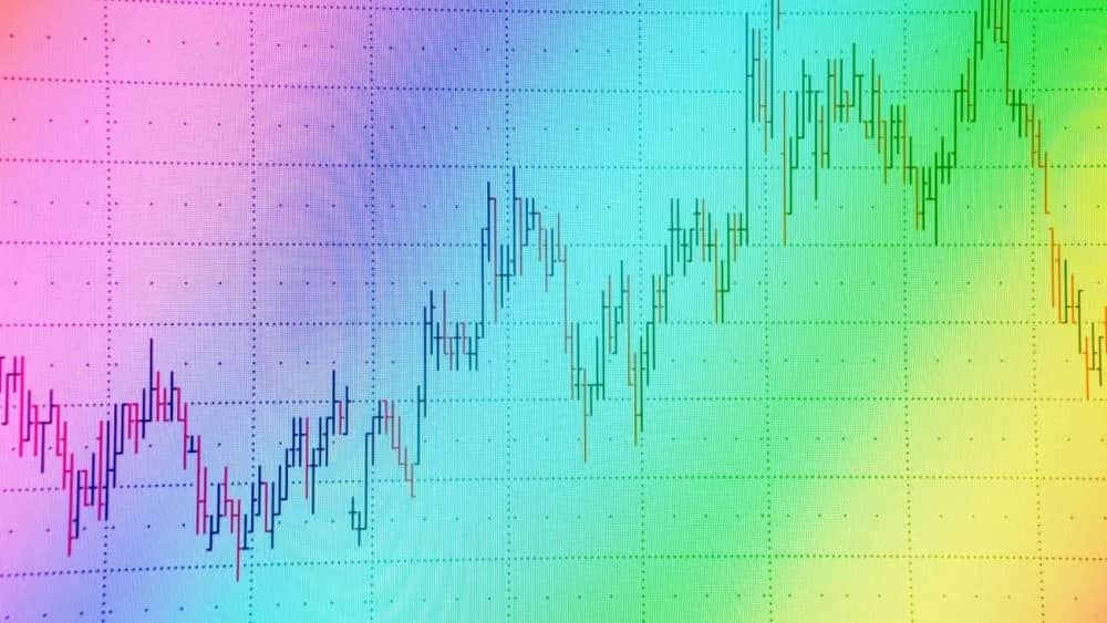 Technical price graph, statistic red, black bar chart