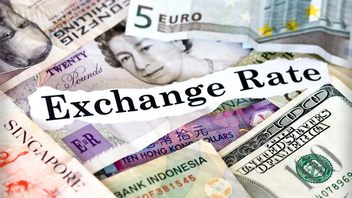 Various currency notes with Exchange Rate text