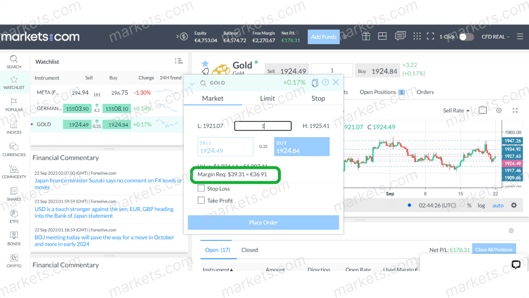 View margin requirements for cfd trading