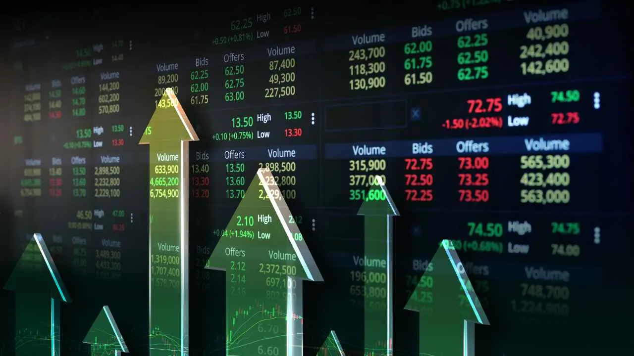 A chart showing uptrend prices and numbers