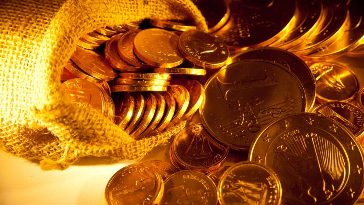 background with gold of coins